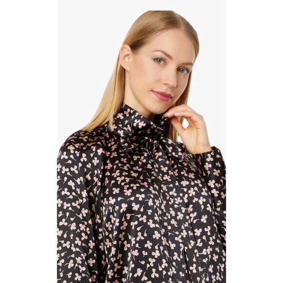 EQUIPMENT Femme Nela Black Pink Floral SILK Button Blouse Sz S MISSING BOW - Picture 12 of 12